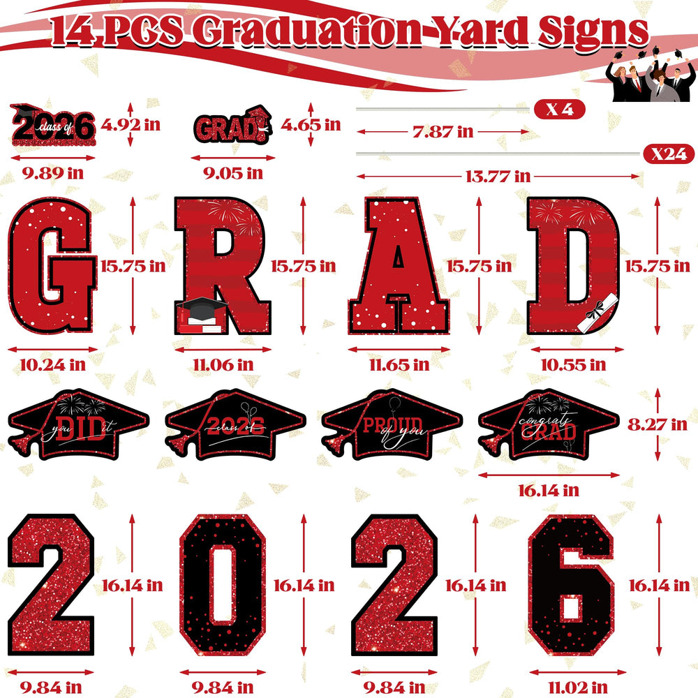 Close-up of HOVACY graduation yard sign showing 2026