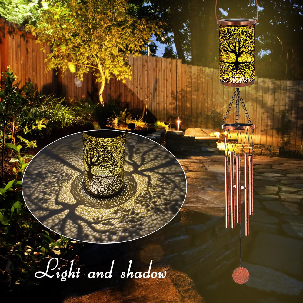 Close-up of Howarmer wind chimes metal tubes
