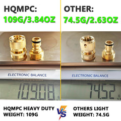 Close-up of HQMPC solid brass quick connector