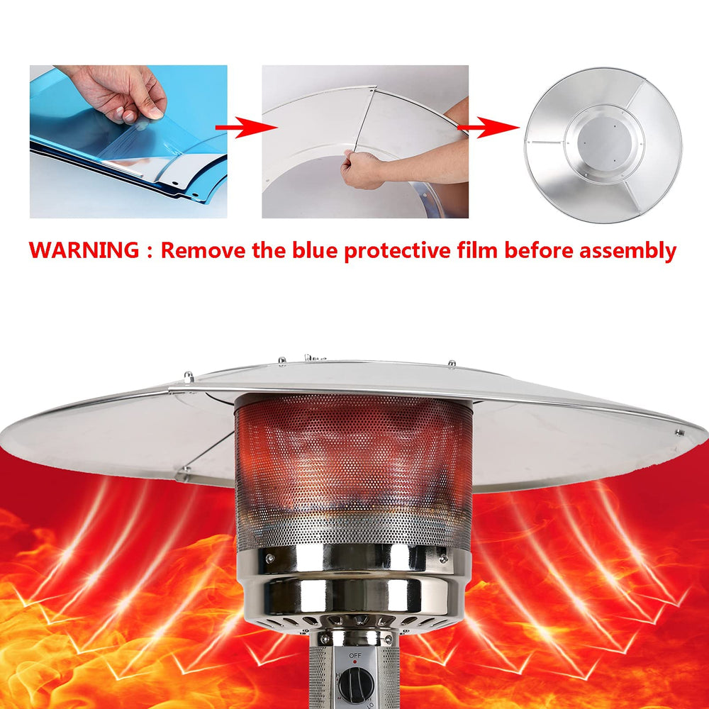 Close-up of HQQ outdoor Patio Heater Reflector Shield material texture