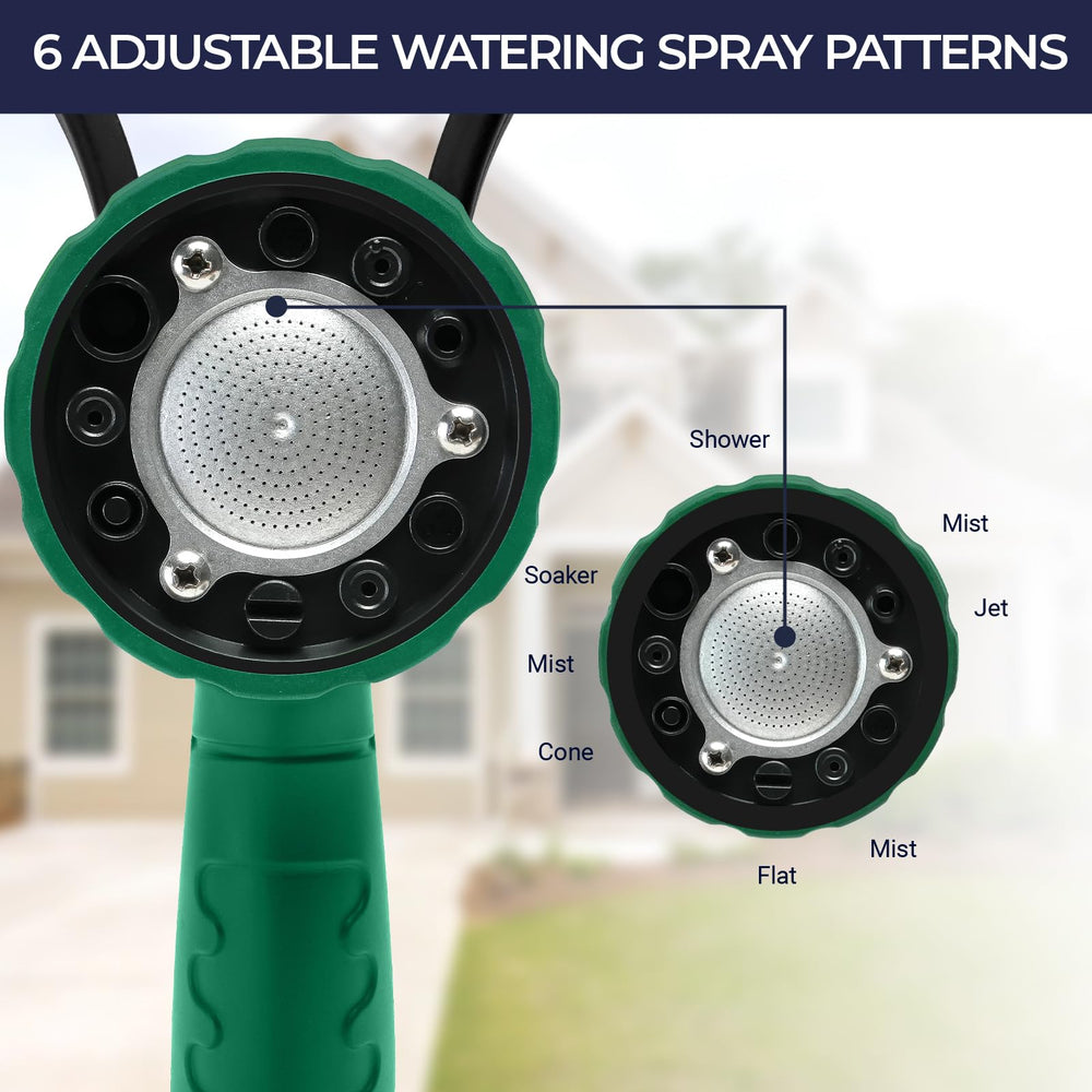 Close-up of HugeDawn Garden Hose Nozzle with mesh shower head