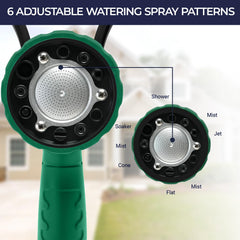Close-up of HugeDawn Garden Hose Nozzle with mesh shower head