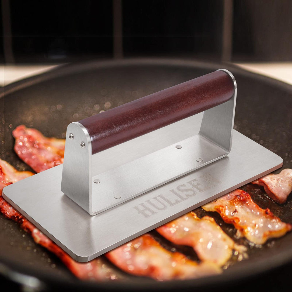 Close-up of HULISEN 9-Inch Grill Press smooth surface