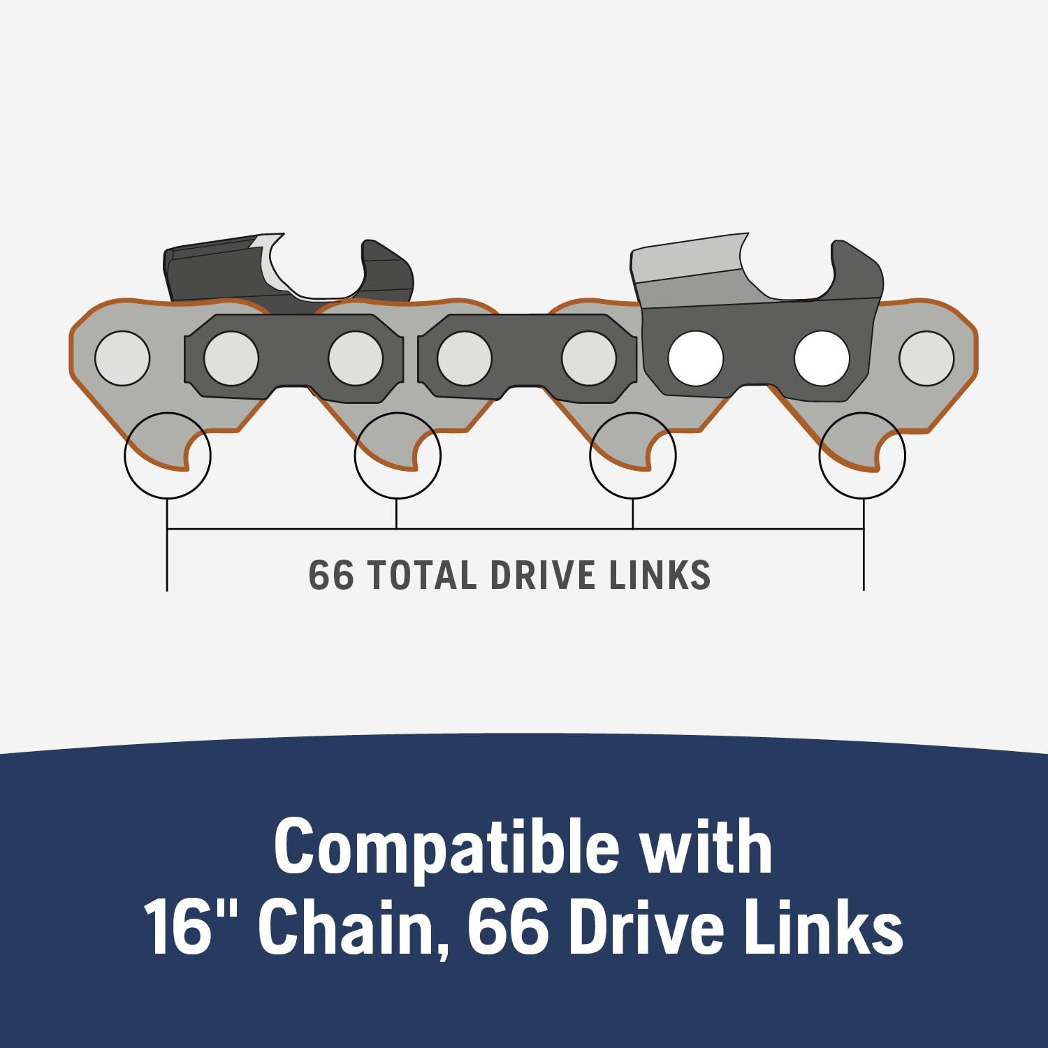Close-up of Husqvarna X-Force Chainsaw Bar drive links