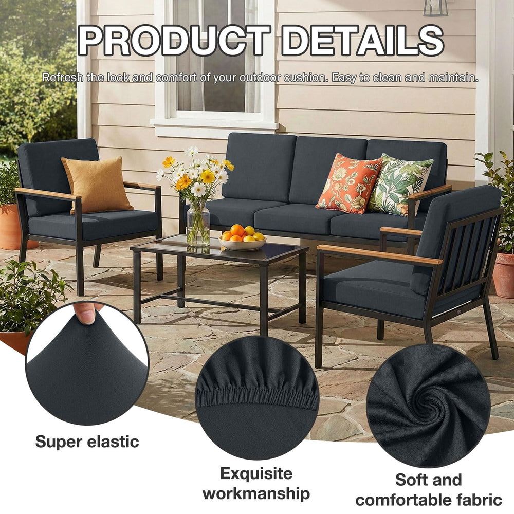 Close-up of hyha Patio Cushion Covers fabric texture