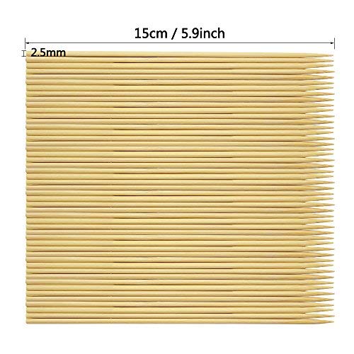 Close-up of Hysagtek bamboo skewers sharp pointed tips