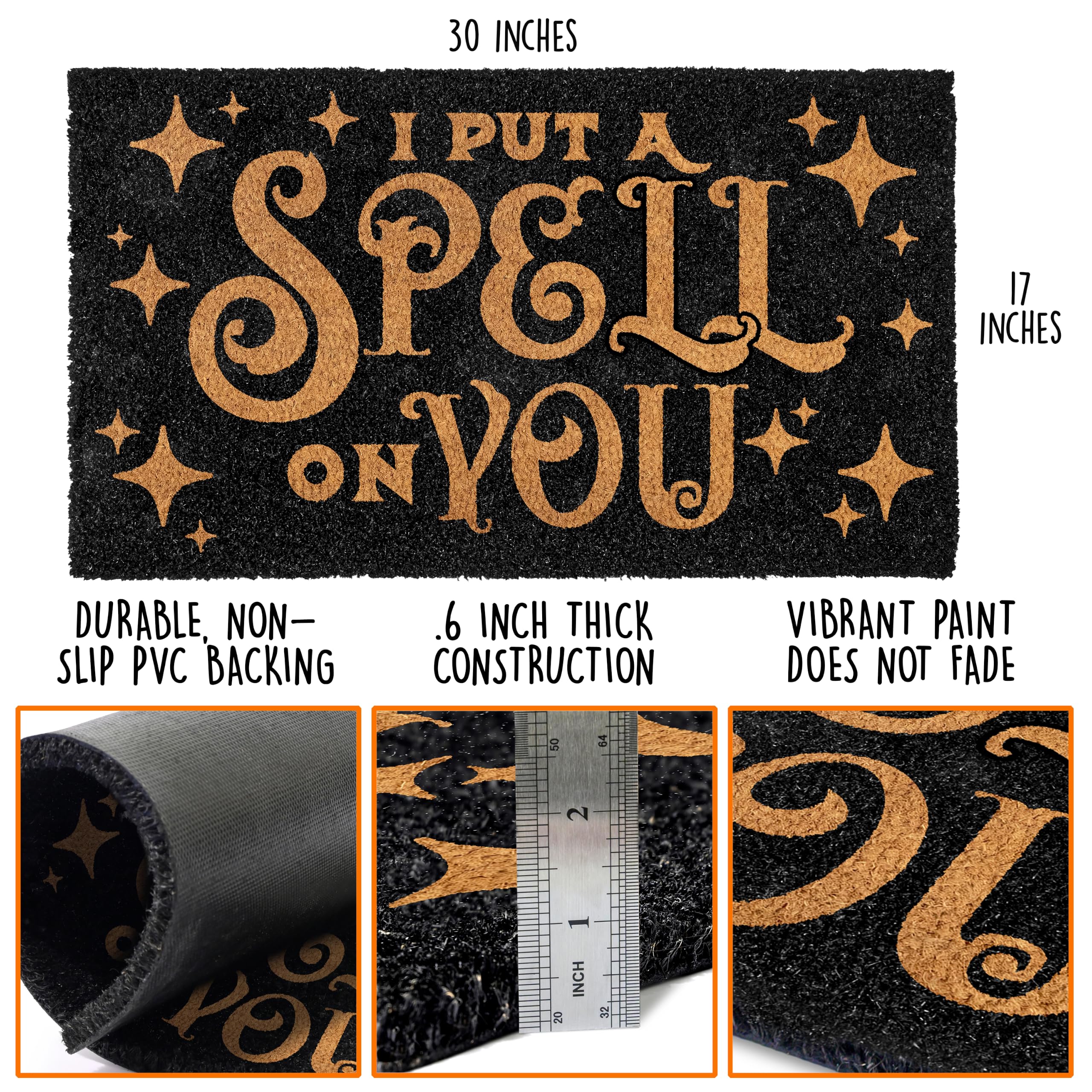 Close-up of I Put a Spell on You doormat design