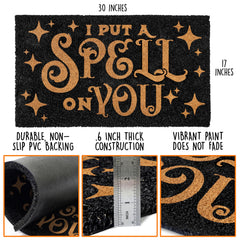 Close-up of I Put a Spell on You doormat design