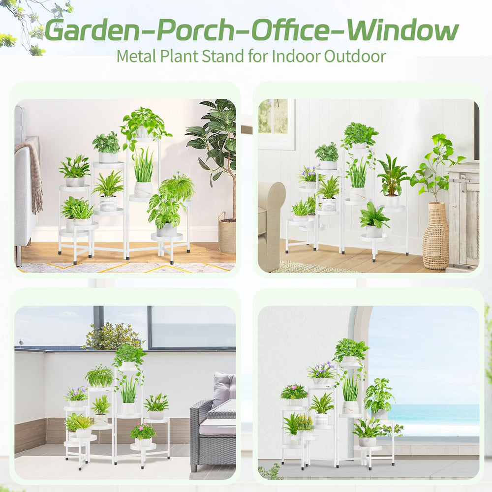 Close-up of iDavosic.ly 9 Tier Plant Stand's trays