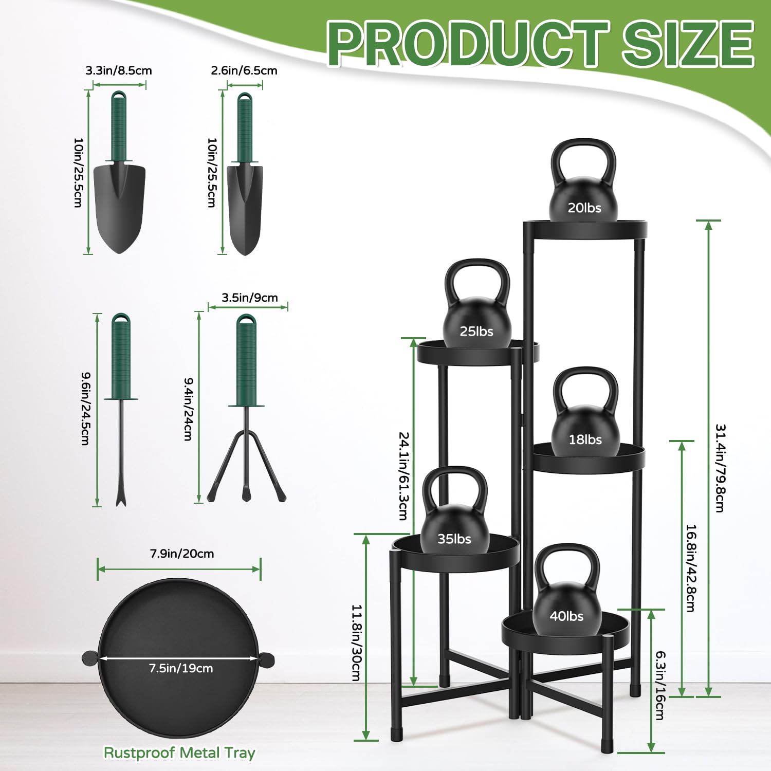 Close-up of iDavosic.ly Plant Stand with potted plants