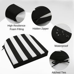 Close-up of idee-home Outdoor Chair Cushion, showing hidden zipper