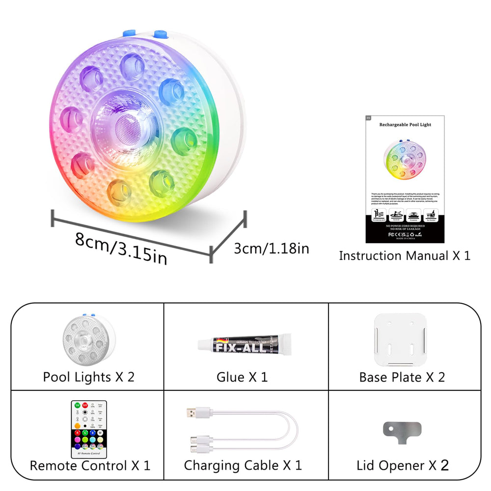 Close-up of idyl light pool lights with spotlight feature