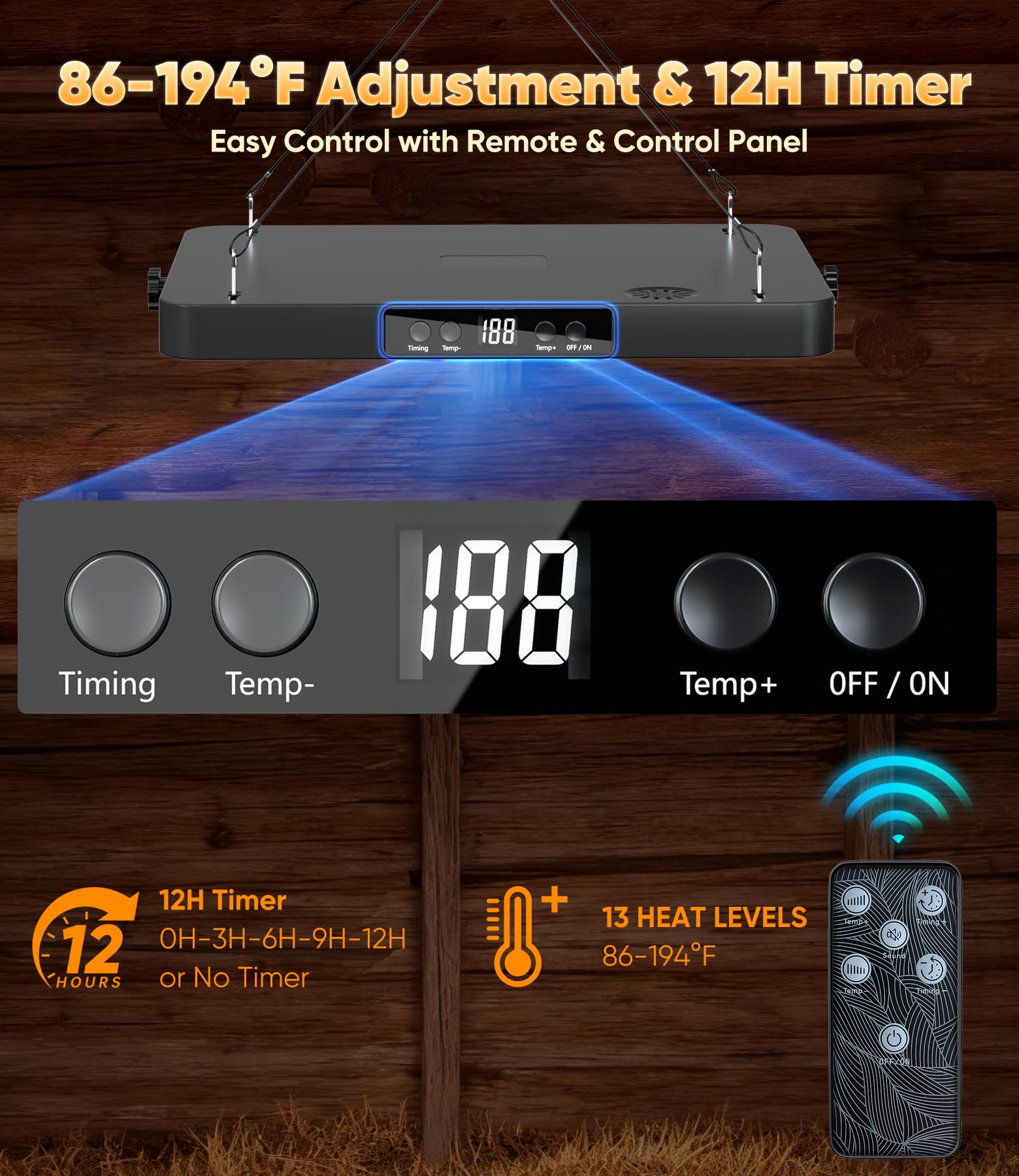 Close-up of ILOJUST chicken coop heater remote control