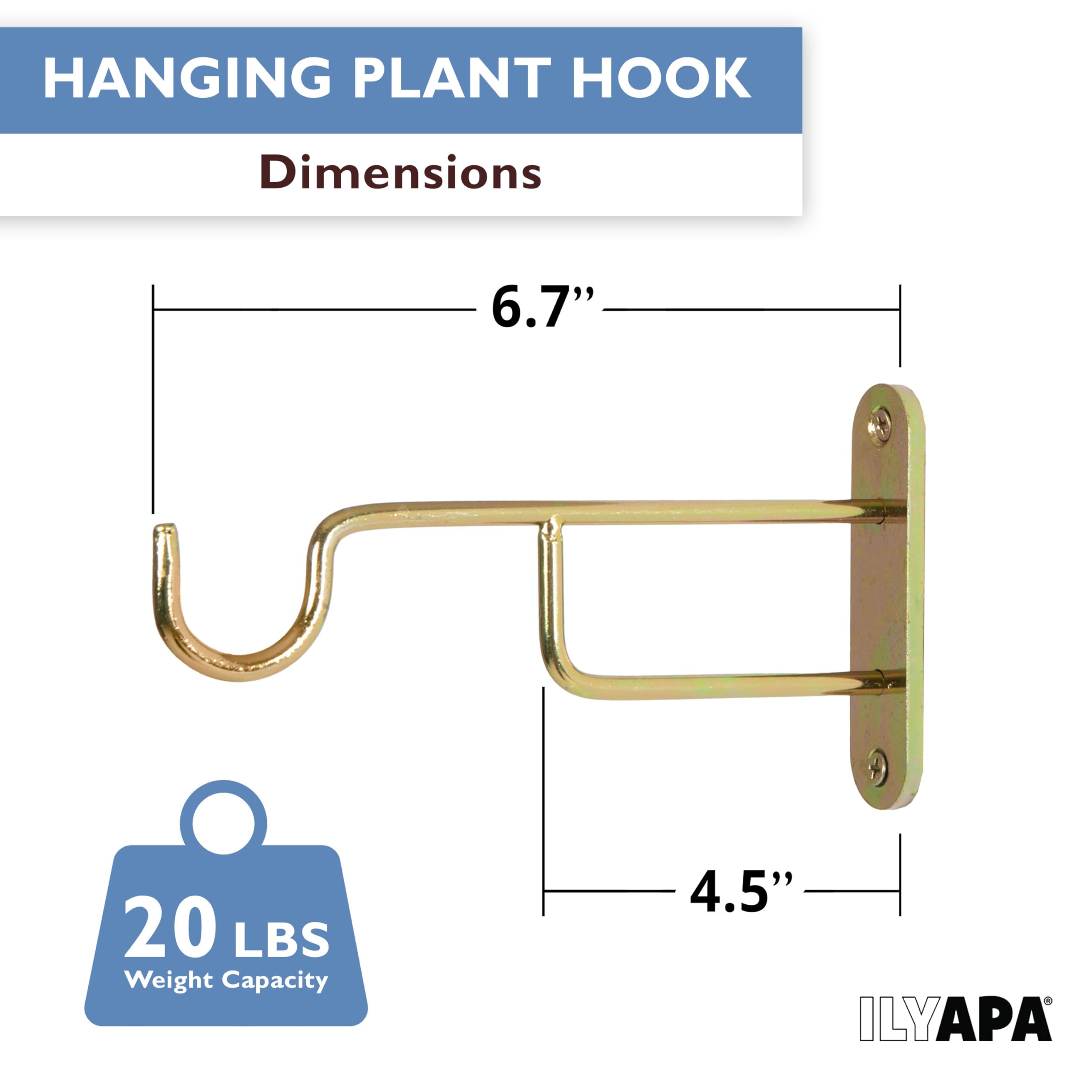 Close-up of Ilyapa metal plant hanger showing mounting hardware