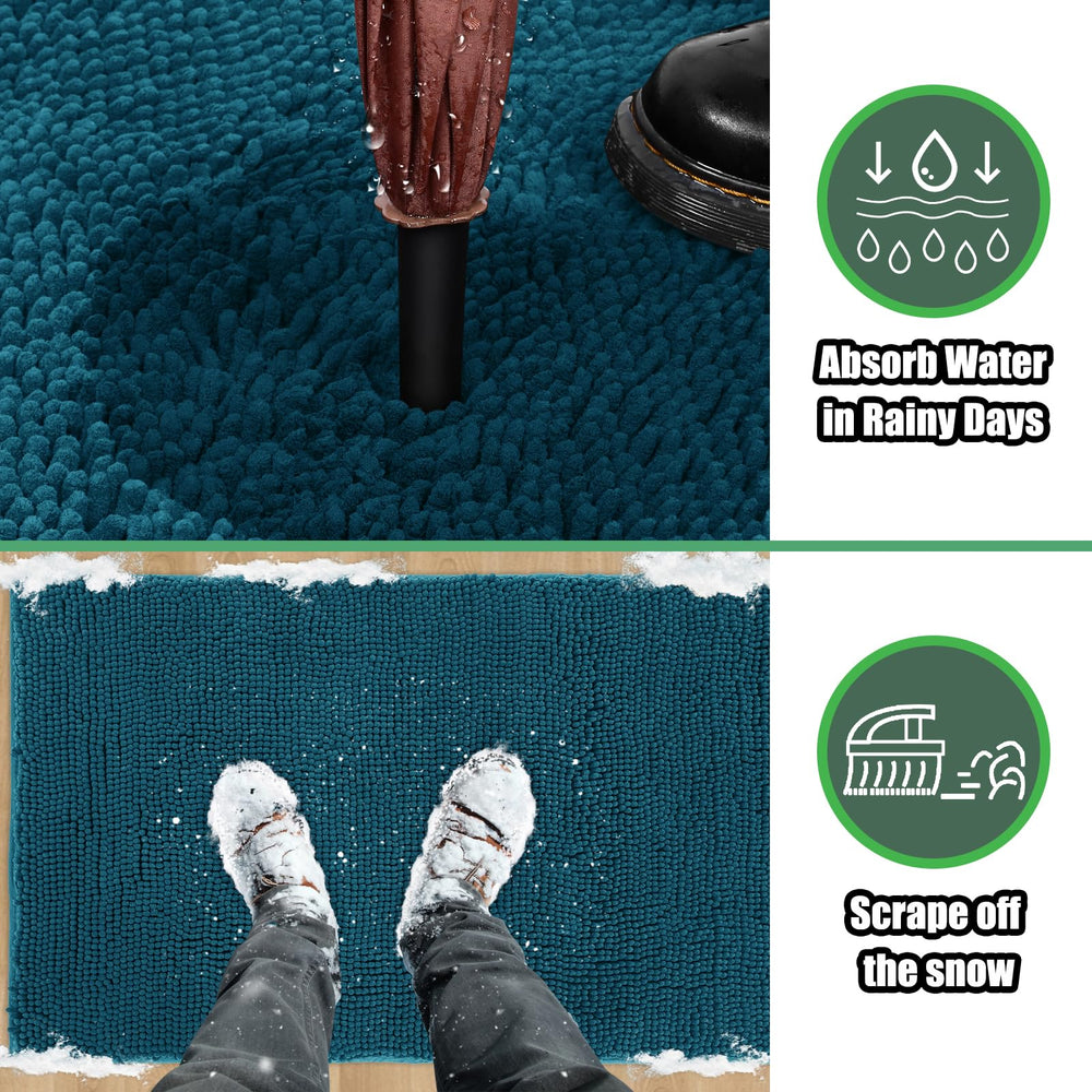 Close-up of IM HOME Chenille Door Mat fabric texture