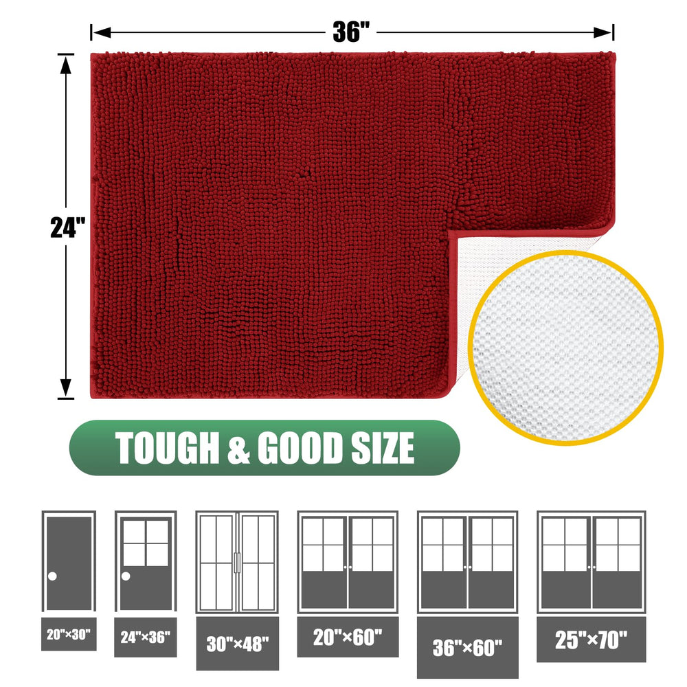Close-up of IM HOME Chenille Door Mat fibers