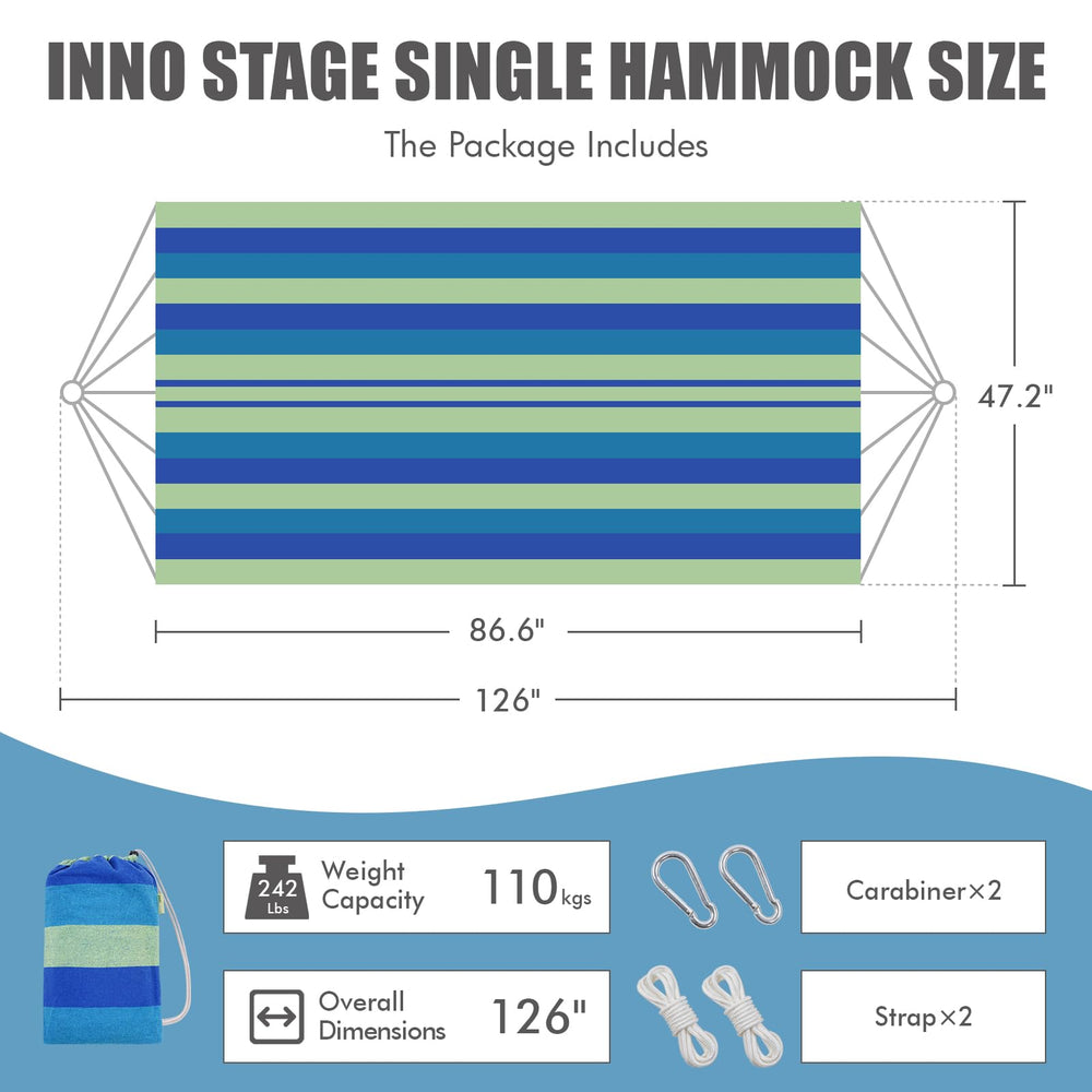 Close-up of INNO STAGE hammock material and stitching