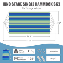 Close-up of INNO STAGE hammock material and stitching