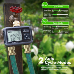 Close-up of Insoma Water Timer showing programming buttons