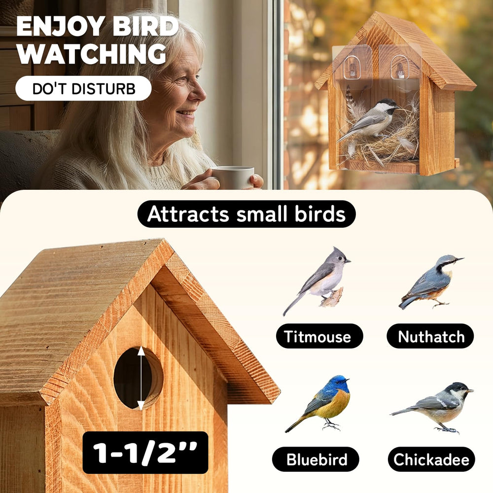 Close-up of installation hooks for ANSTEEP Window Bluebird House