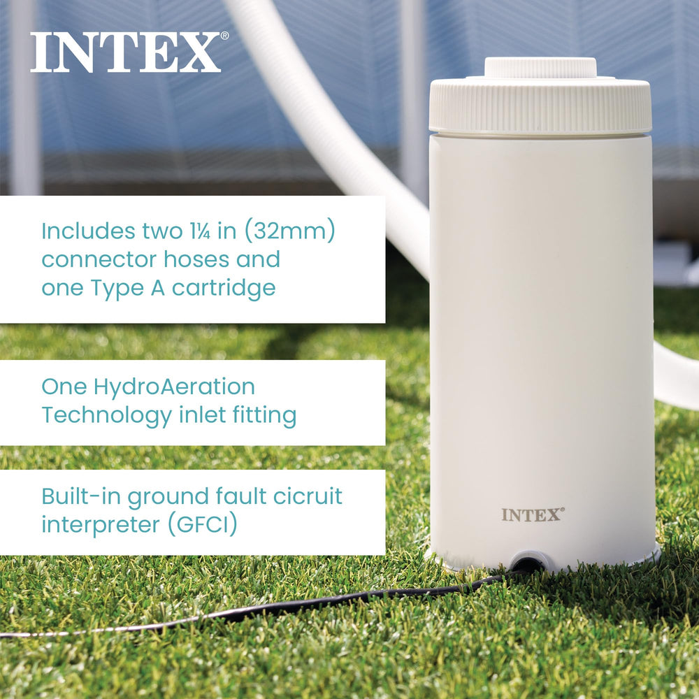 Close-up of Intex filter pump controls