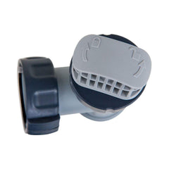 Close-up of Intex plunger valve with grey plastic material