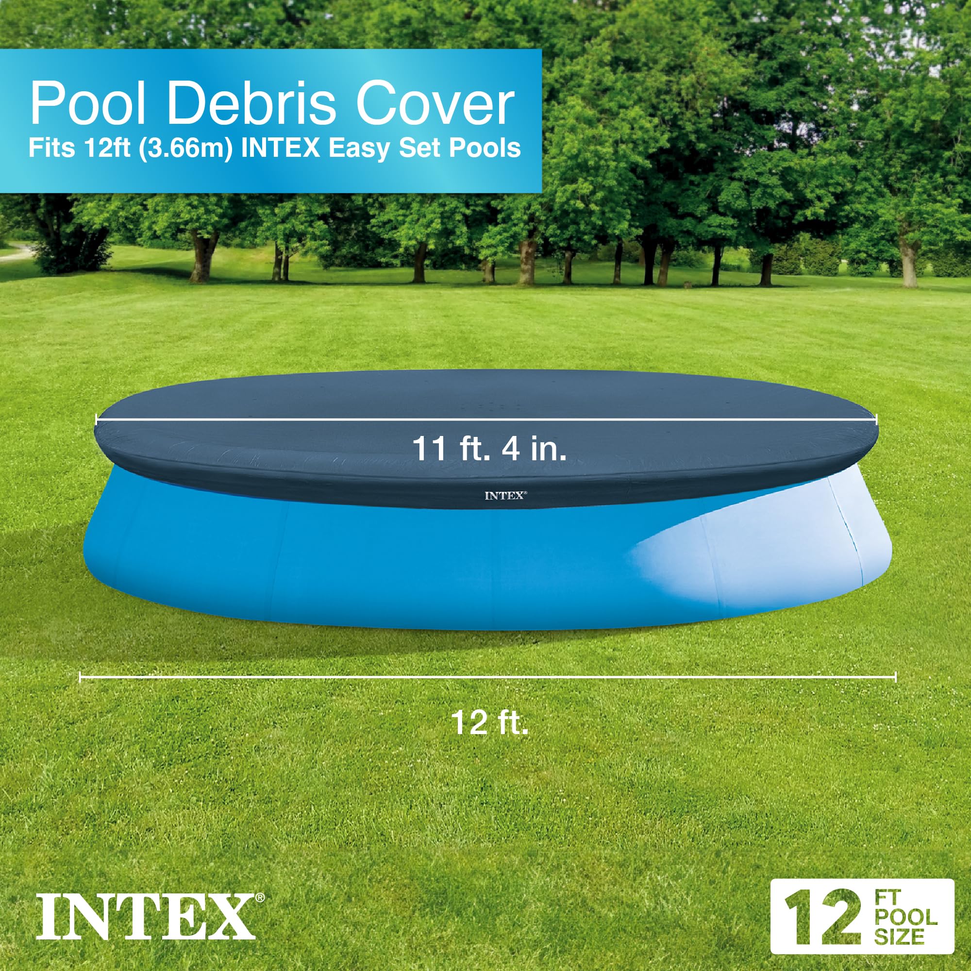 Close-up of Intex pool cover material and texture