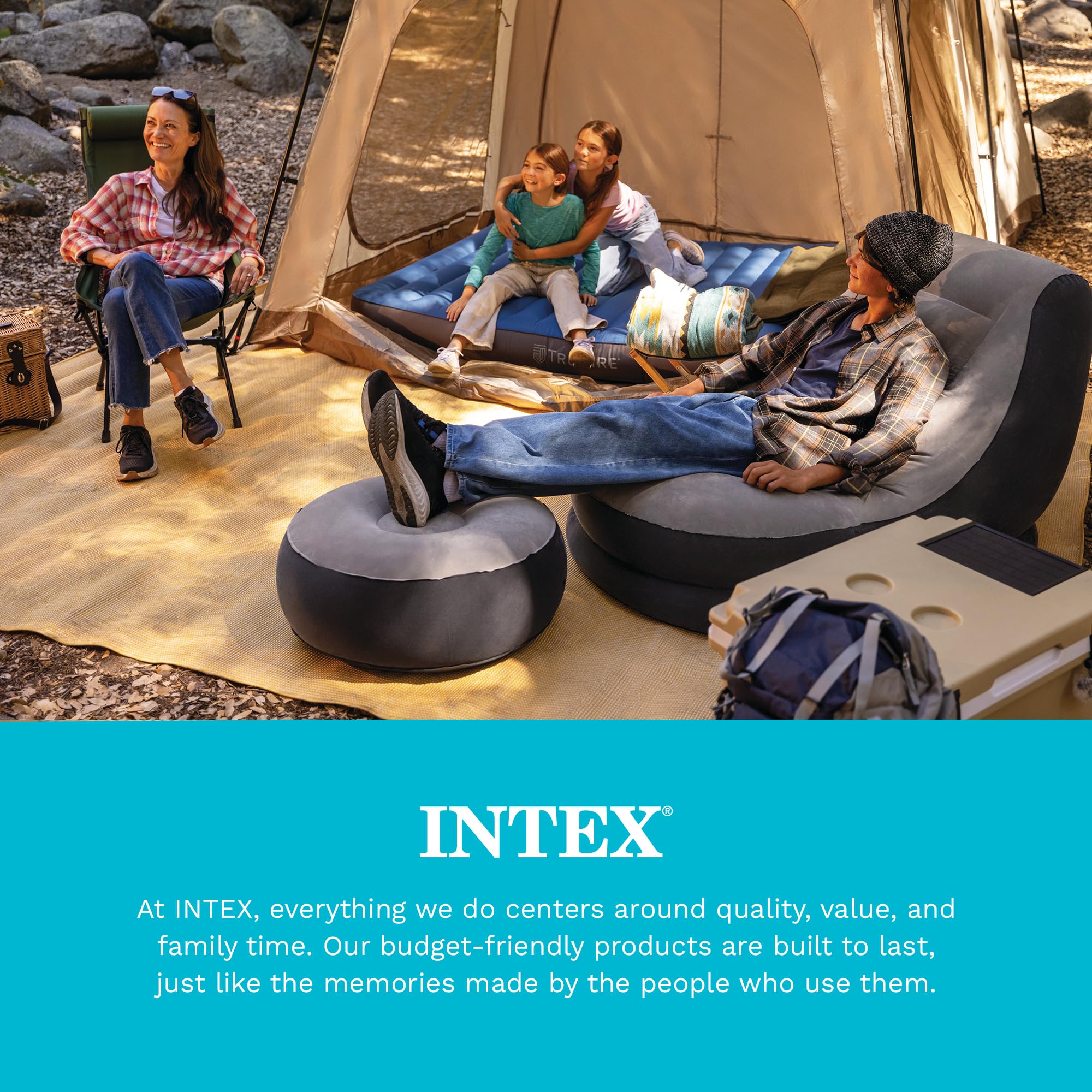 Close-up of Intex Ultra Lounge Inflatable Chair valve for inflation