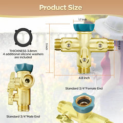 Close-up of IPOW hose splitter with rubber grip