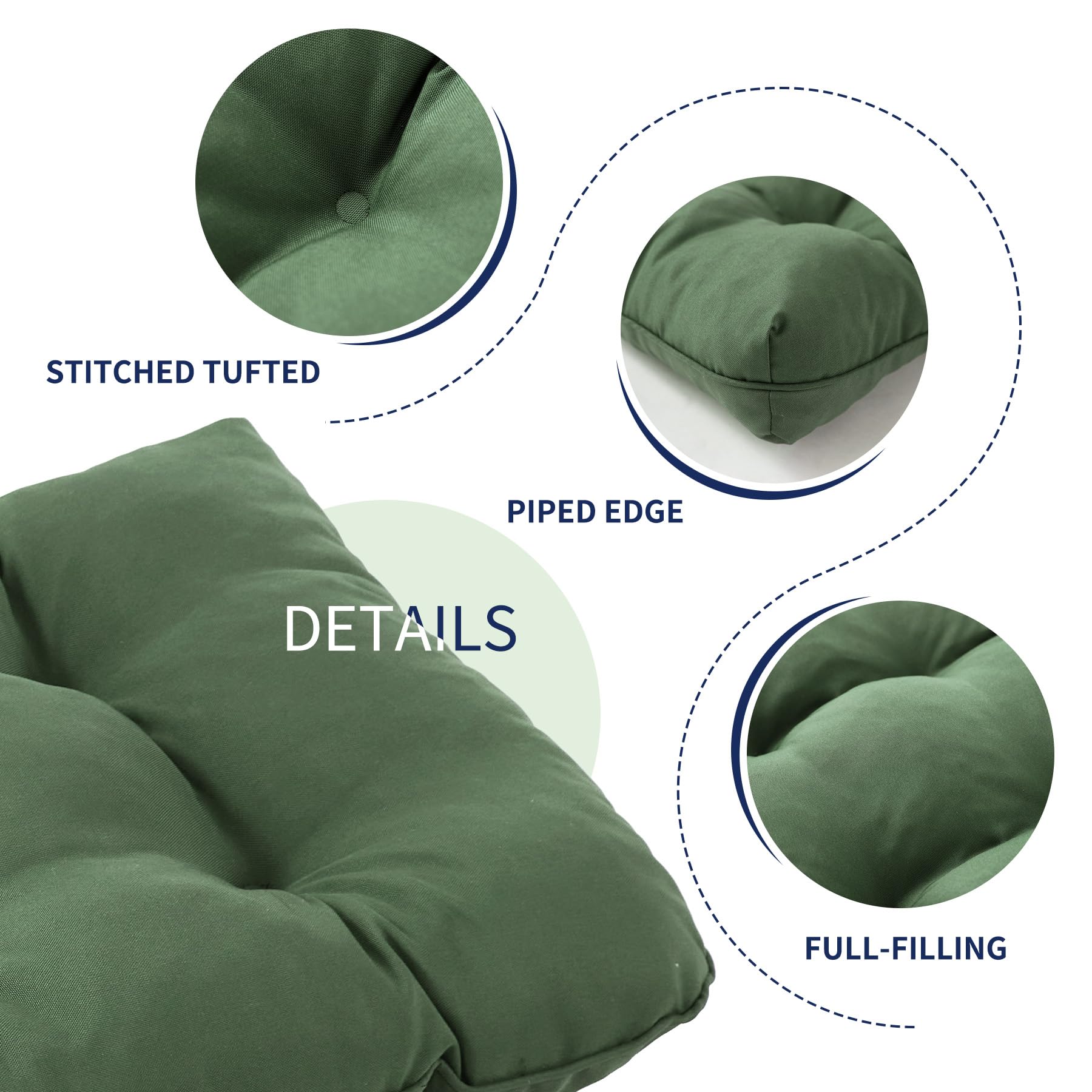 Close-up of IPYNBAP Outdoor Bench Cushion fabric texture