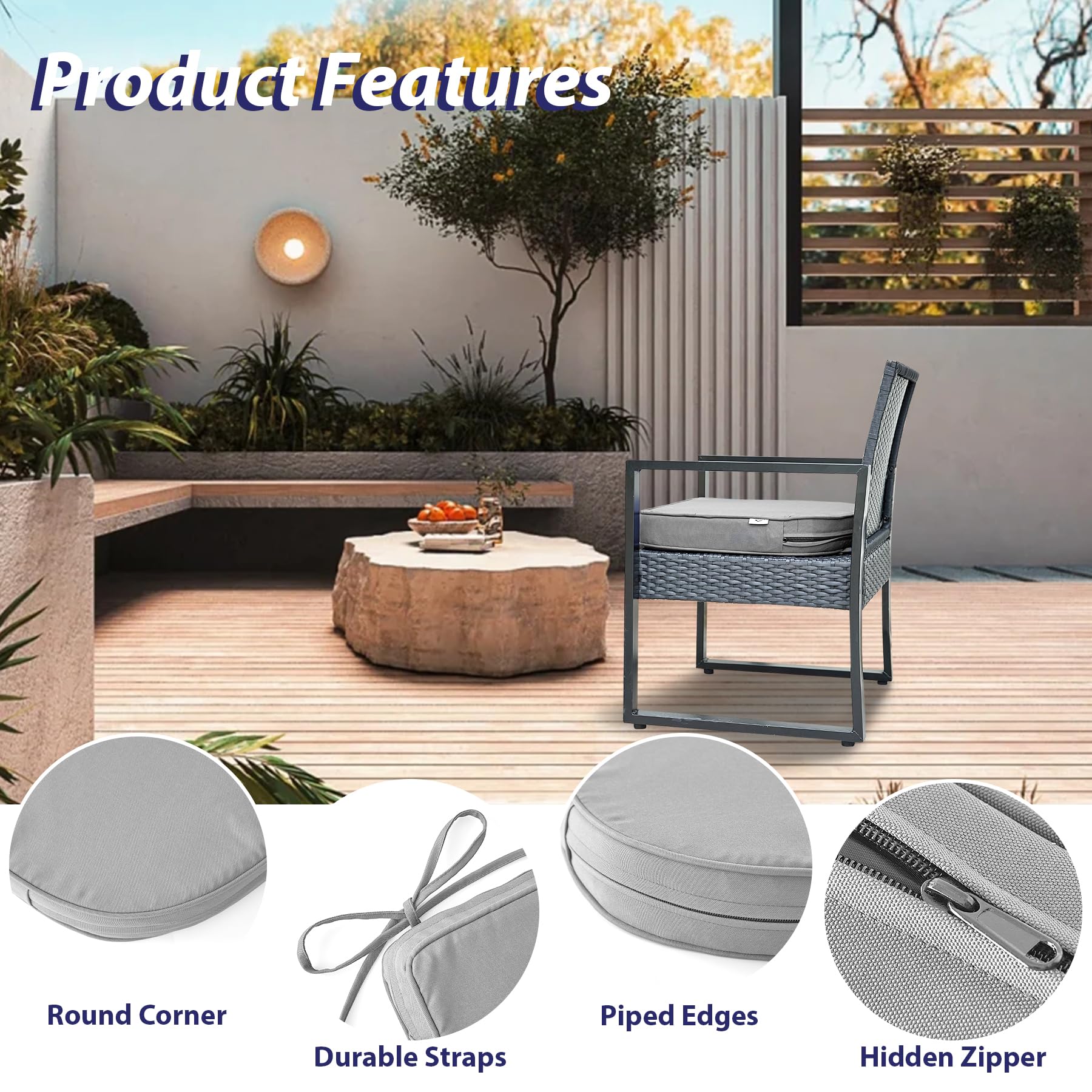 Close-up of IPYNBAP outdoor chair cushion fabric texture