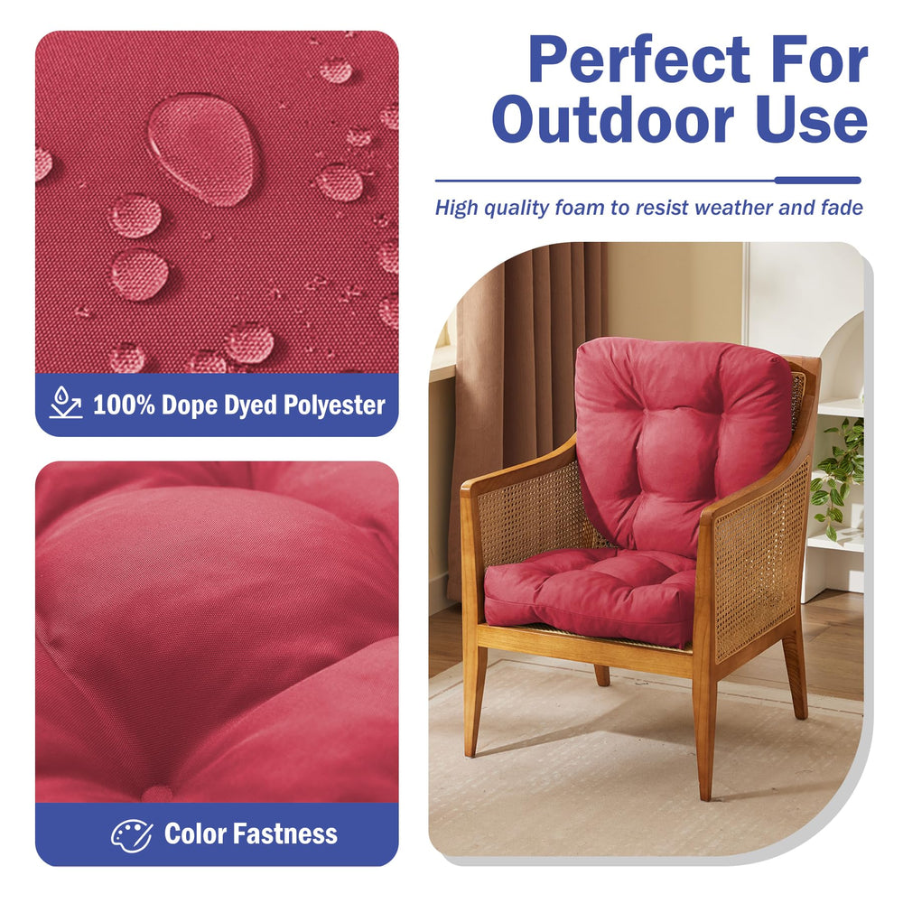 Close-up of IPYNBAP Outdoor Chair Cushion showing tufted design