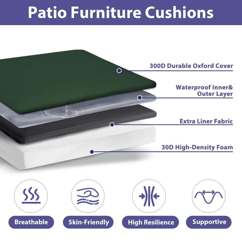 Close-up of IPYNBAP Outdoor Chair Cushion with ties
