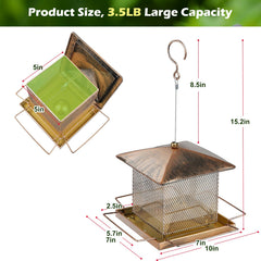 Close up of IWNTWY Bird Feeder showing copper plating