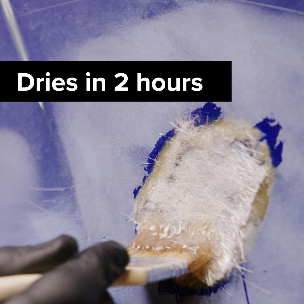 Close-up of J-B Weld Fiberglass Resin hardening