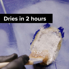 Close-up of J-B Weld Fiberglass Resin hardening