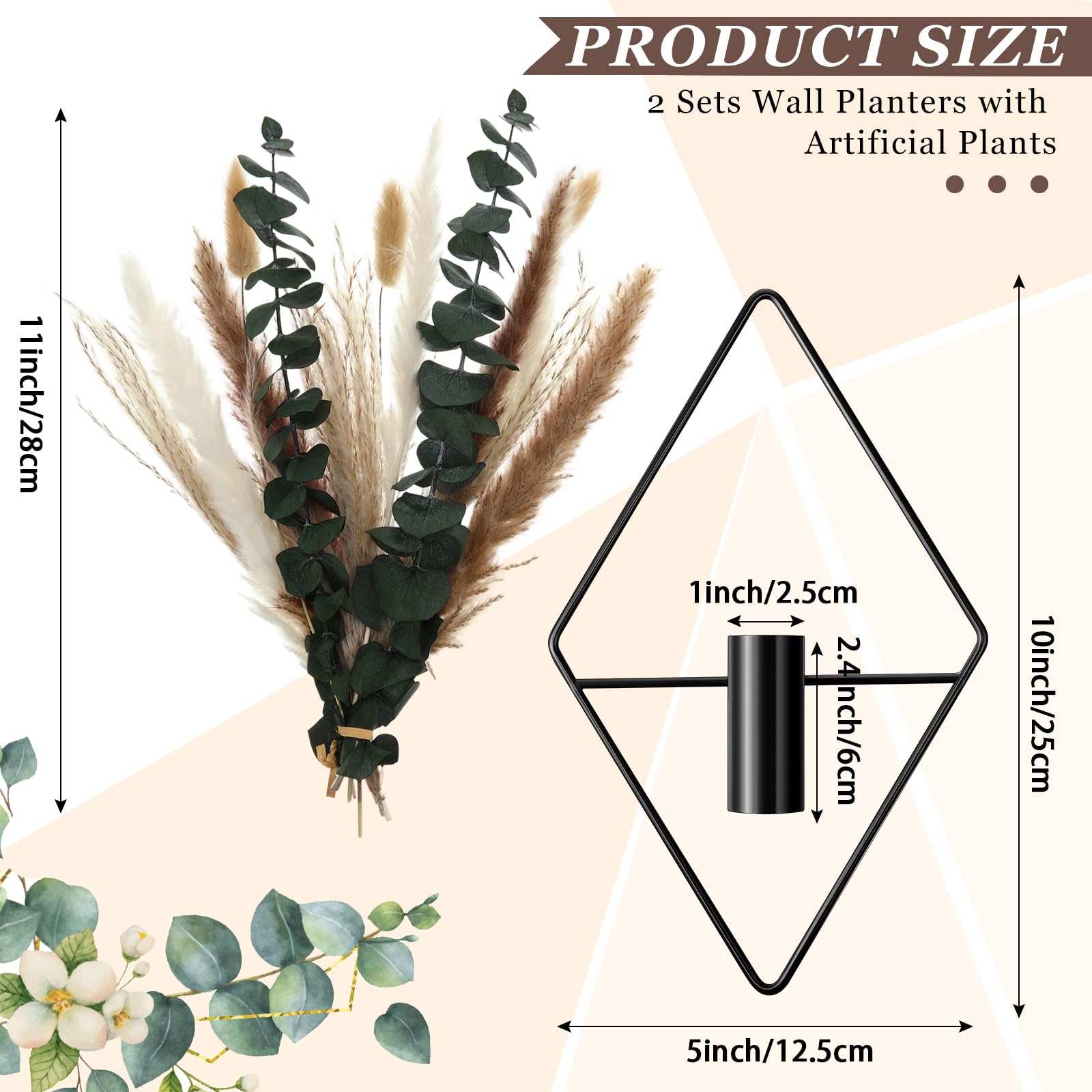 Close-up of Jexine Wall Planter with Artificial Plant