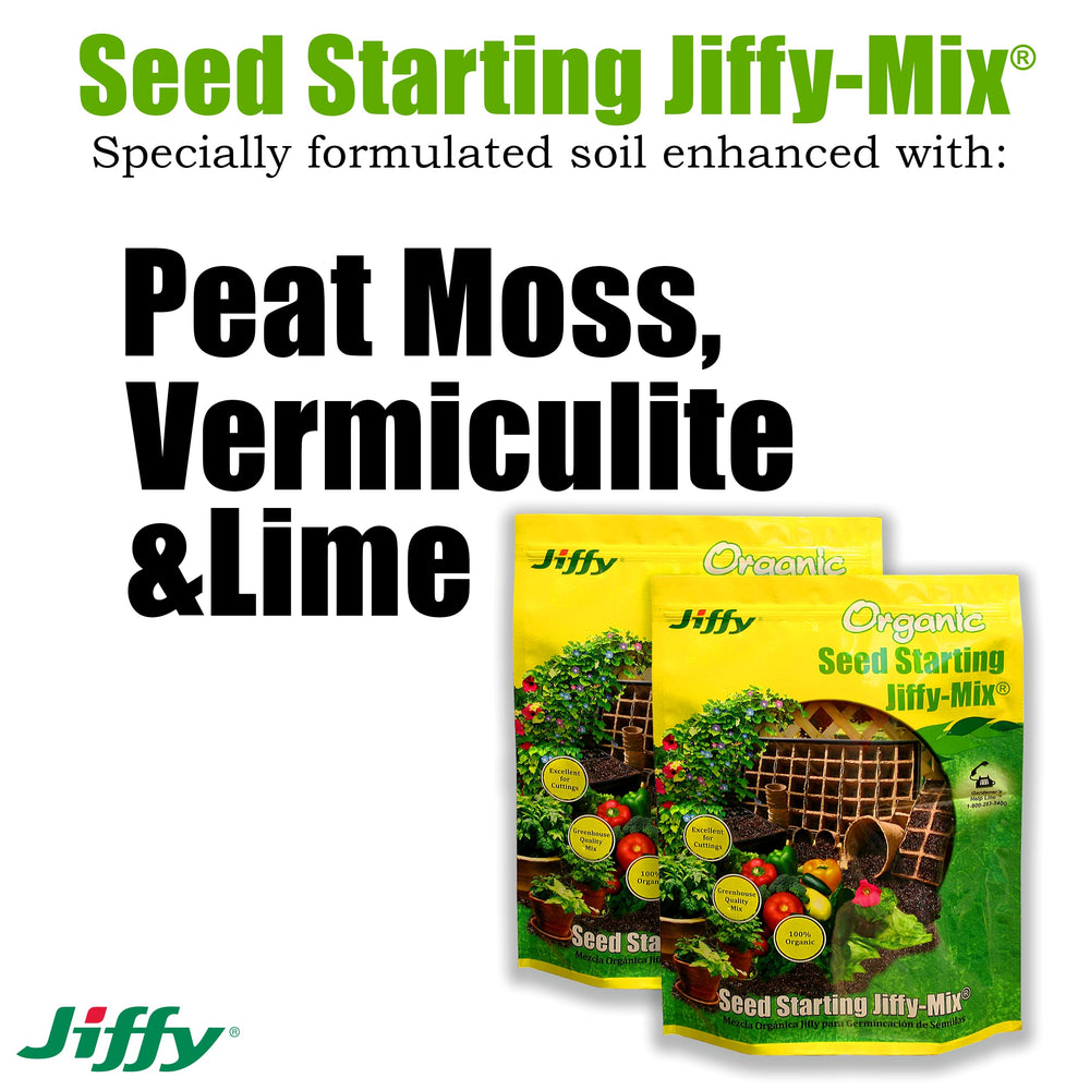 Close-up of Jiffy Seed Starting Soil Mix texture and composition