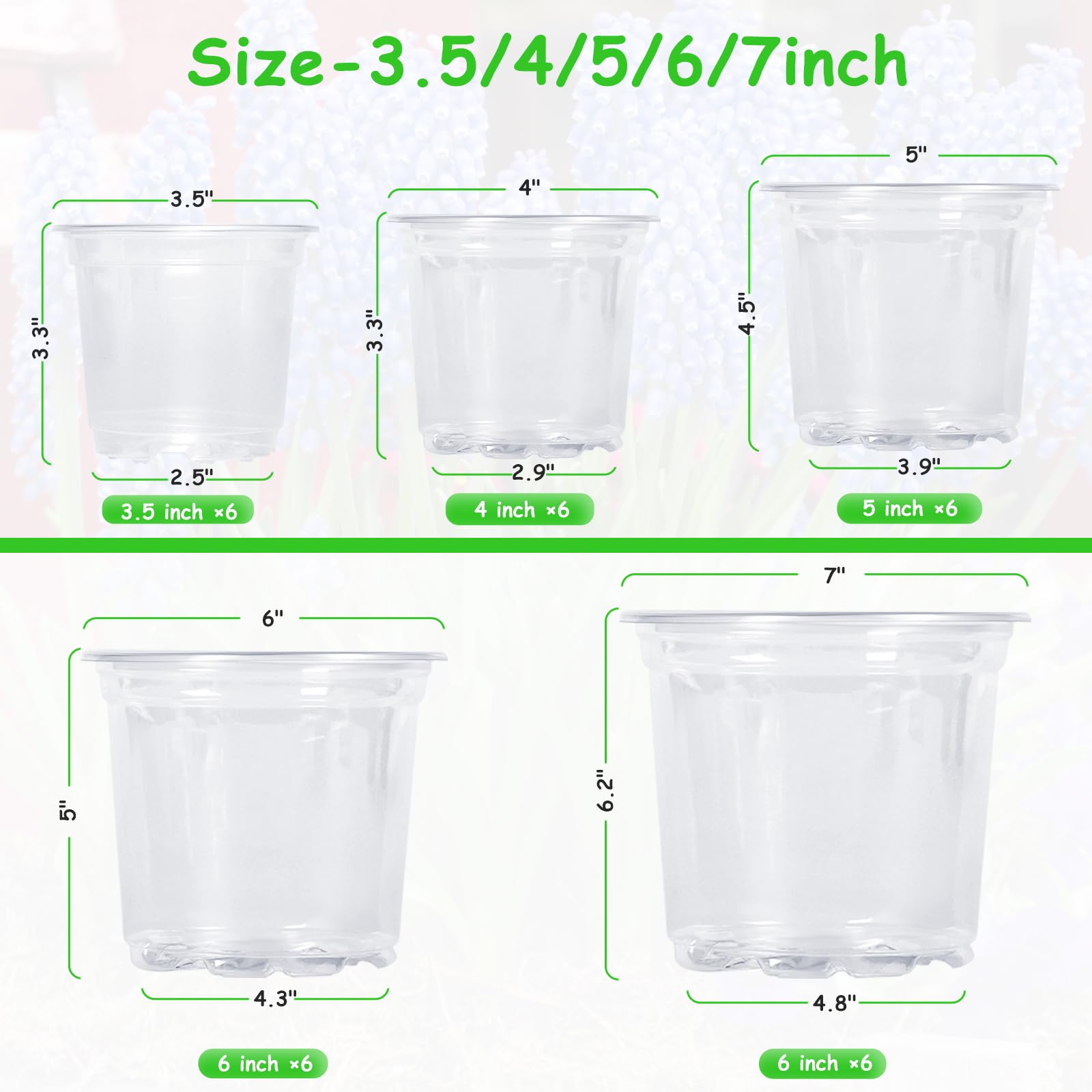Close-up of JNYONG 4 inch clear nursery pot