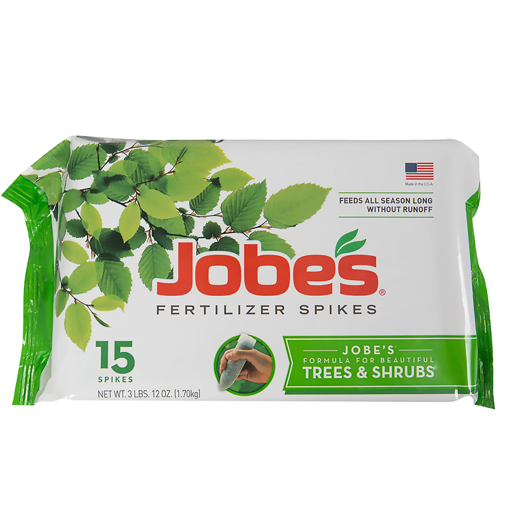 Close-up of Jobe's fertilizer spikes showing the stick form