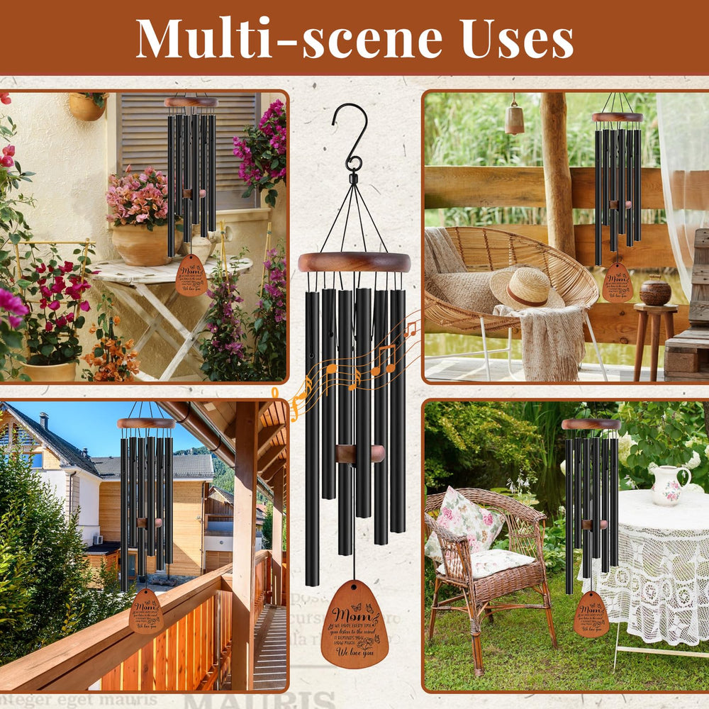 Close-up of JOBOSI Memorial Wind Chime's aluminum tubes