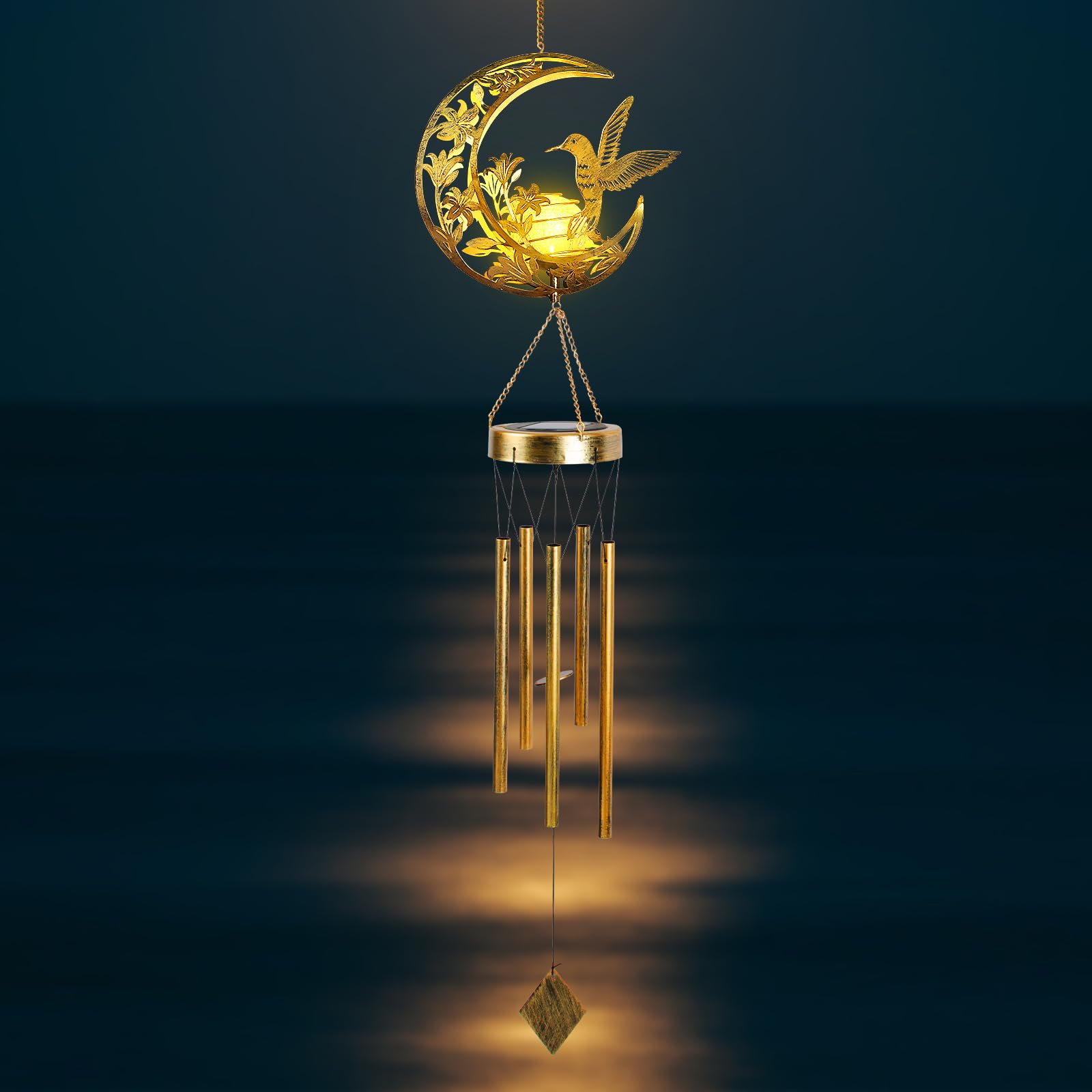 Close-up of JOBOSI Wind Chime with elegant bird silhouettes
