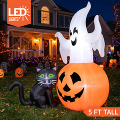 Close-up of Joiedomi Halloween inflatable ghost with LED lights