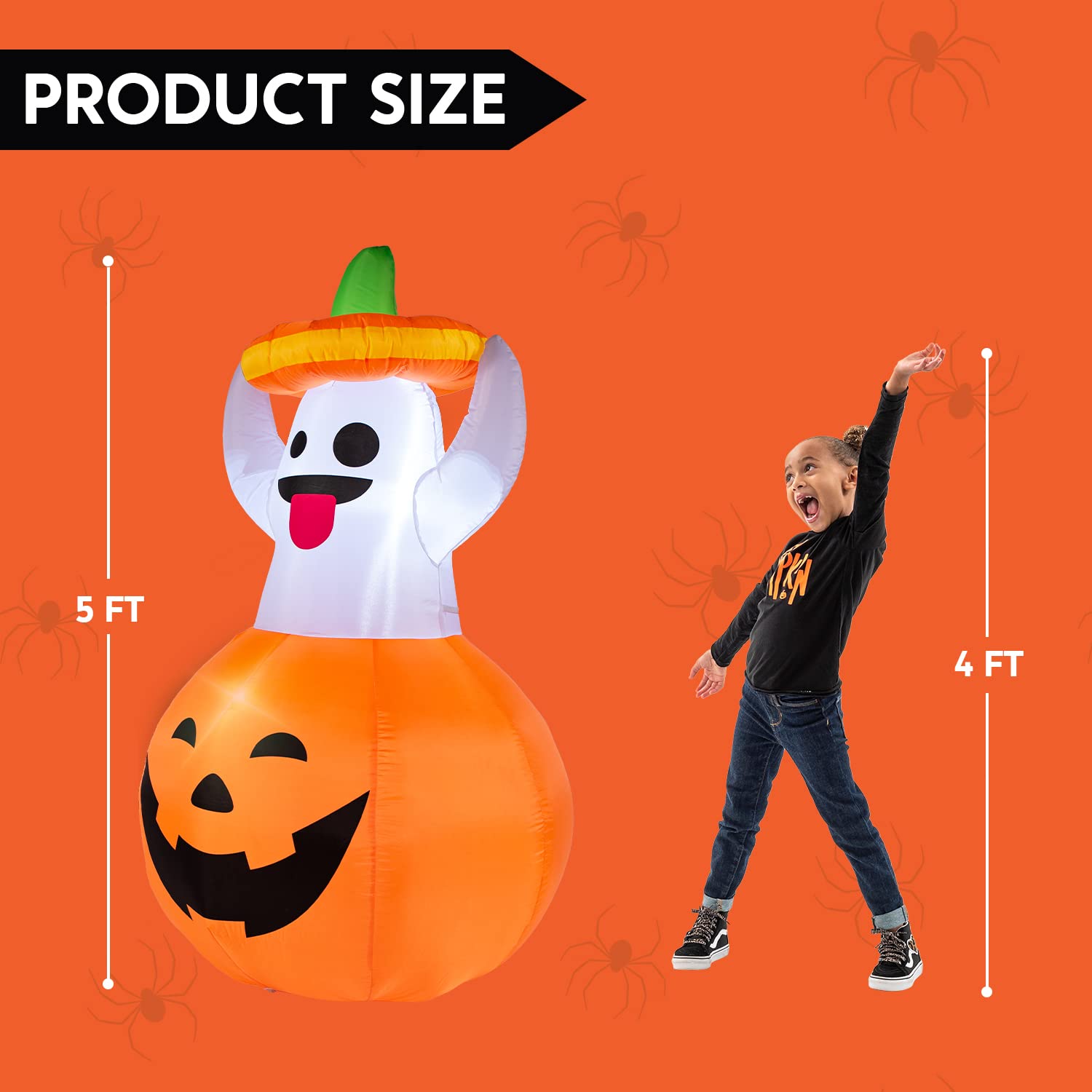 Close-up of Joiedomi inflatable ghost's waterproof material