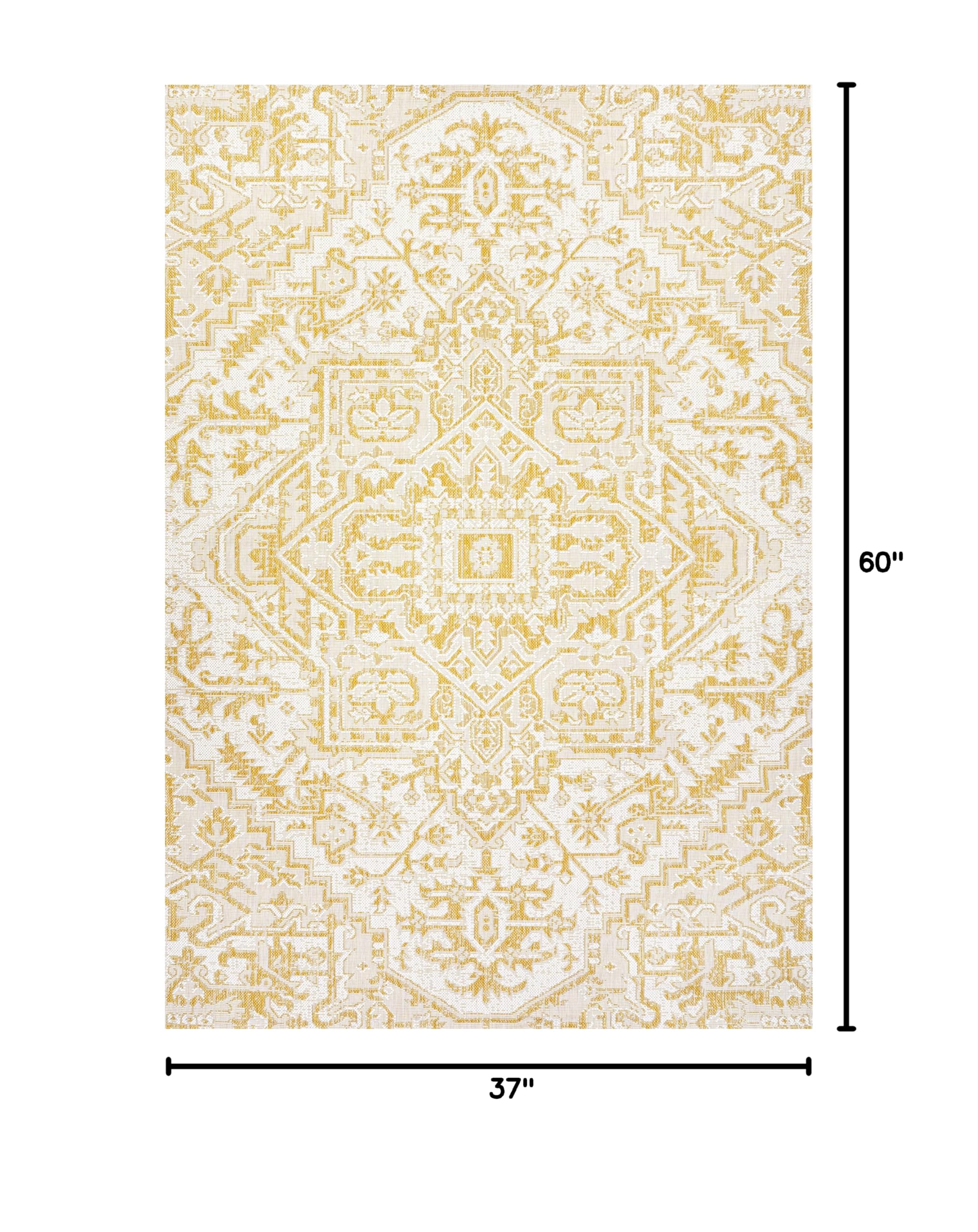 Close-up of JONATHAN Y Boho Medallion Area Rug texture