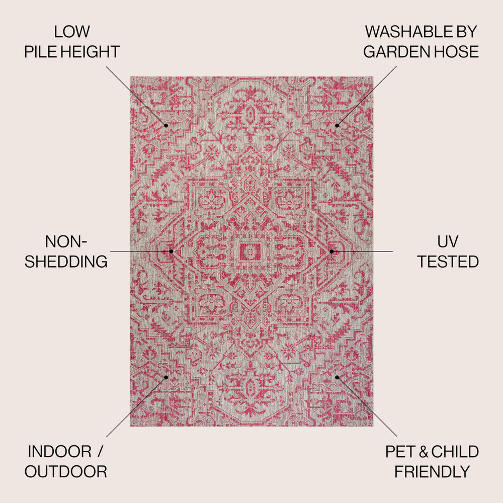 Close-up of JONATHAN Y Boho Medallion Area Rug texture and design