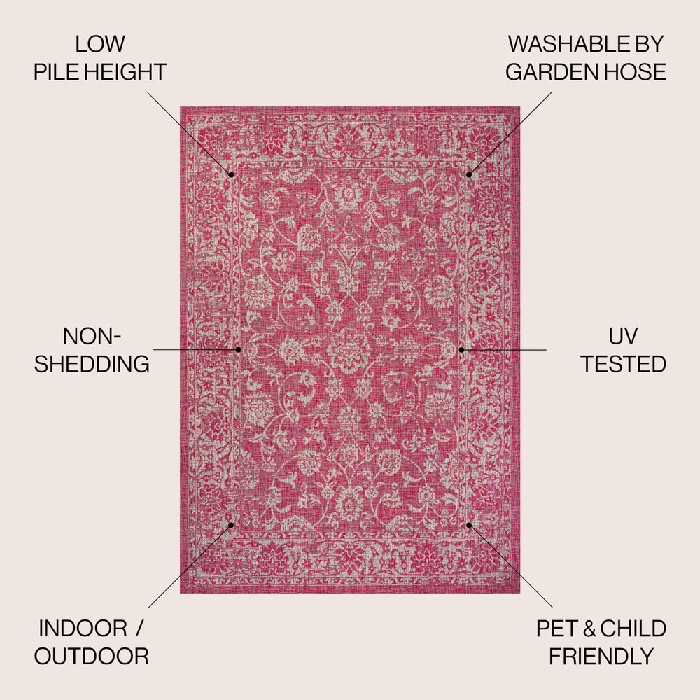 Close-up of JONATHAN Y Weave Floral Area Rug textured surface