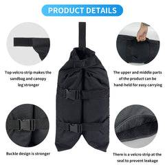Close-up of Jorohiker Canopy Weights Sandbags hook and loop straps