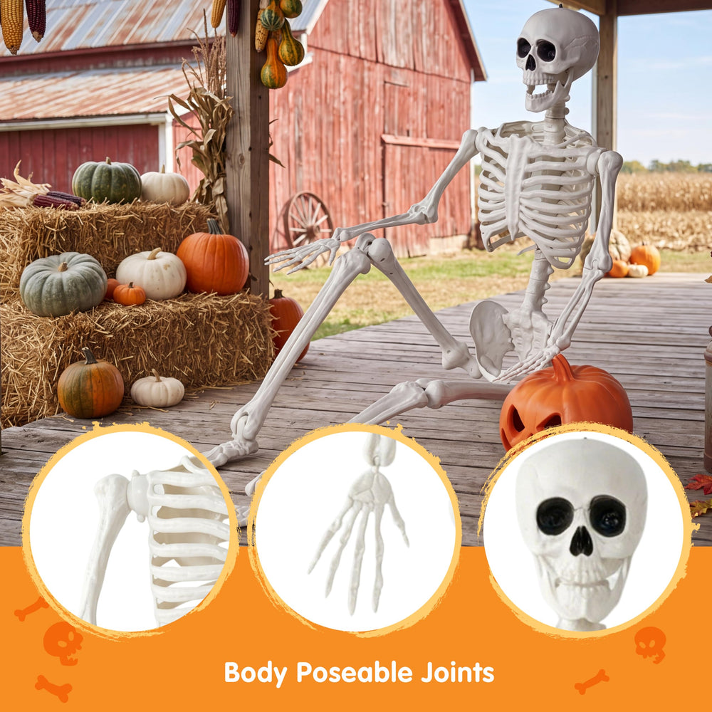 Close-up of JOYIN 5 FT Poseable Skeleton's joints