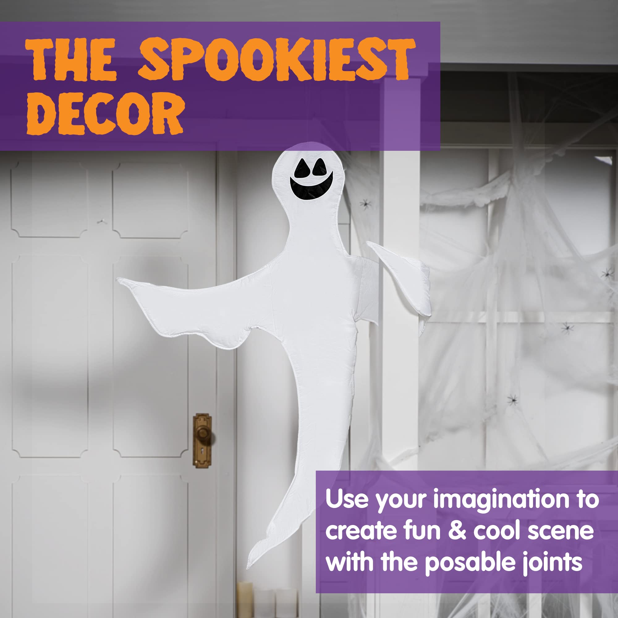 Close-up of JOYIN ghost decoration's smiling face